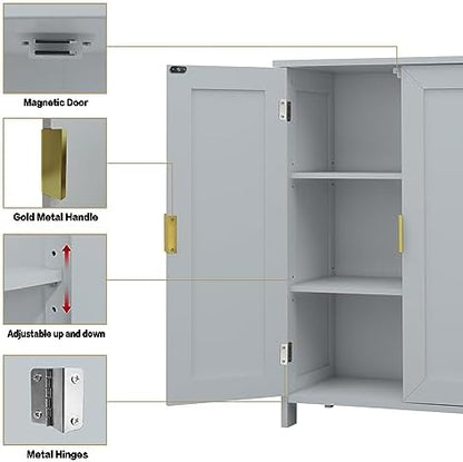 TaoHFE Grey Bathroom Storage Cabinet,Bathroom Cabinets Freestanding