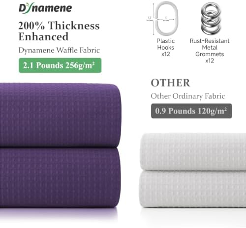 Dynamene Stall Waffle Shower Curtain 256 GSM Heavy Fabric 60x72 Purple