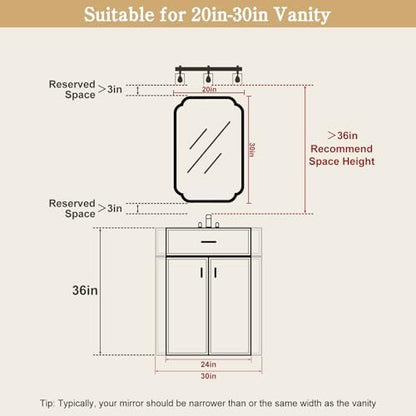 WallBeyond 20" x 30" Rounded Corner Arch Wall Mirror with Wood Frame for Entryway, Living Room or Bedroom Home Decor - Light Woodgrain [20" x 30" Walnut]