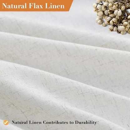 Nanspring Extra Wide Linen Shower Curtain for Bathroom 108 Inch White Solid