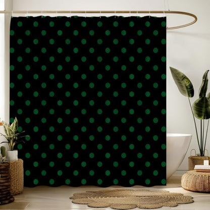 Polka Dot Shower Curtain Bathroom Decor with Hooks,70" Wx84 H