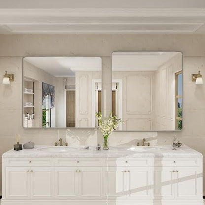 40x36 Inch Brushed Nickel Bathroom Mirror for Wall