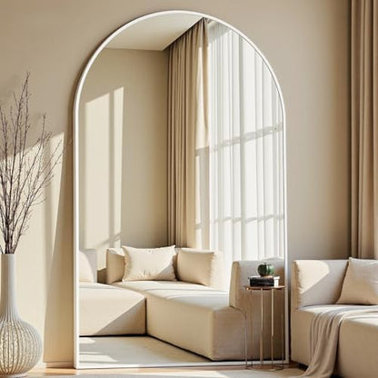 Dewfig Arched Full Length Mirror, 77"x38" Large Floor Mirror, White