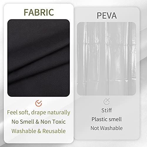 ALYVIA SPRING 72x74 Long Waterproof Fabric Shower Curtain or Liner Black