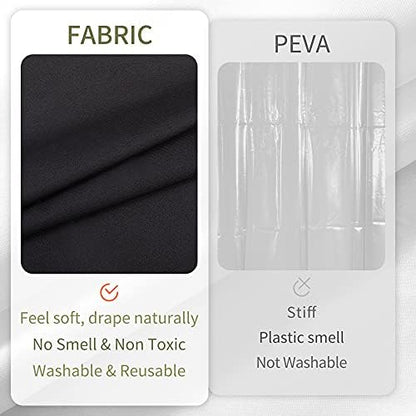 ALYVIA SPRING 72x74 Long Waterproof Fabric Shower Curtain or Liner Black
