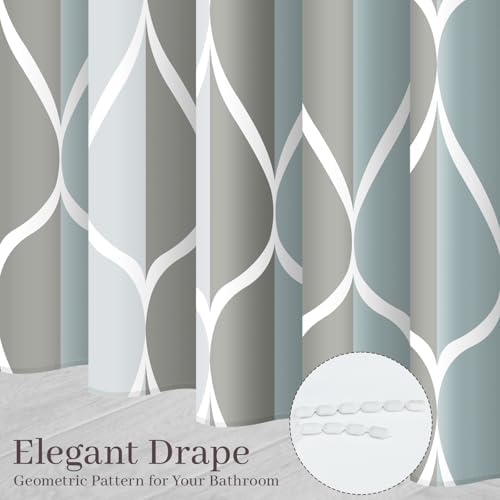 Gelbchu Grey Blend Geometric Shower Curtain for Bathroom, 72x72 Inch