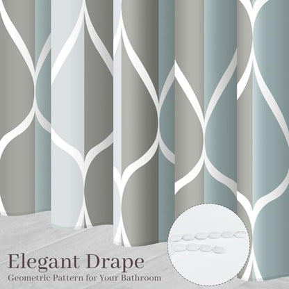 Gelbchu Grey Blend Geometric Shower Curtain for Bathroom, 72x72 Inch