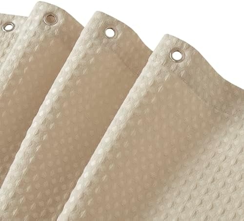 Madison Park Arbor Waffle Long Shower Curtain for Bathroom, 72 x 78, Beige