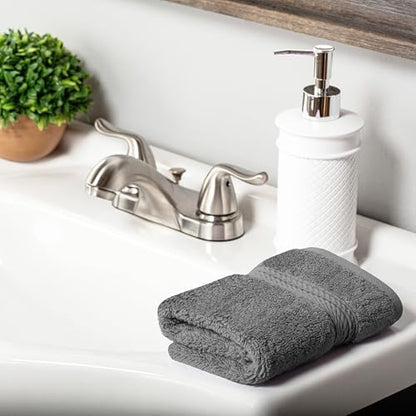 Superior Egyptian Cotton Plush & Absorbent, Face Towel Set of 6, Charcoal