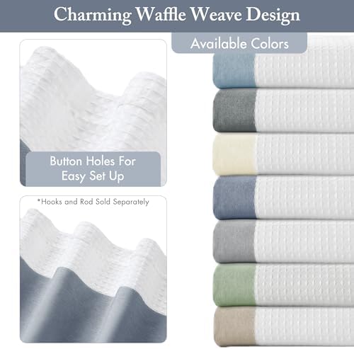 Madison Park Spa Waffle Extra Long Shower Curtain, 72 x 84, Indigo Blue