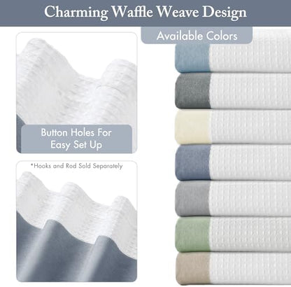 Madison Park Spa Waffle Extra Long Shower Curtain, 72 x 84, Indigo Blue