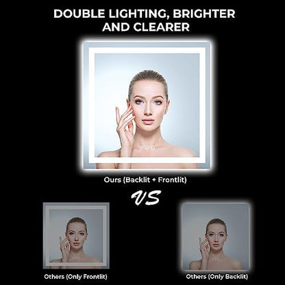 36x36 LED Bathroom Mirror with Lights, Lighted Vanity Mirror