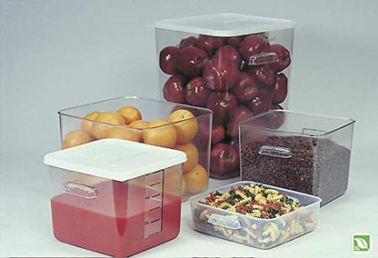 Rubbermaid Commercial Products Plastic Space Saving Square Food Storage Container For Kitchen/Sous Vide/Food Prep, 2 Quart, Clear (Fg630200Clr) (Pack of 2)