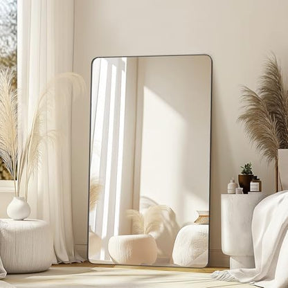 Delma Bathroom Vanity Mirror, Black Framed Mirror for Over Sink, 50x30