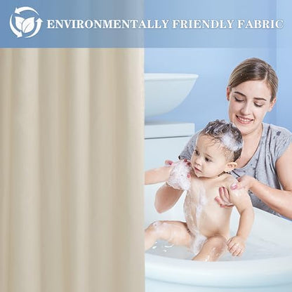 Nasitos Fabric Shower Curtain Liners with Magnets 2 Pack 70X72 Inch White