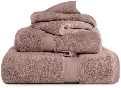Superior Egyptian Cotton Ultra Plush & Absorbent, 3 Piece Set, Muted Mauve