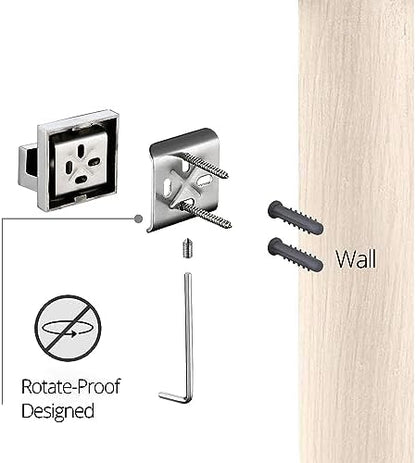BAGNOLUX Bathroom Hardware Set 4 Pieces, Bath Towel Holder Set SUS304 Stainless Steel, Towel Bar Rack Set for Wall Mounted, Square Bathroom Accessories Set Fixture Heavy Duty Polished Chrome