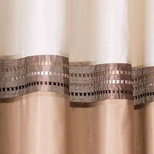 Lush Decor Terra Shower Curtain Single 72" W x 72" L Beige & Ivory - Fabric Shower Curtains for Bathroom - Neutral Bathroom Curtain - Modern Glam Décor