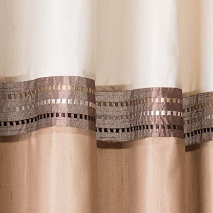 Lush Decor Terra Shower Curtain Single 72" W x 72" L Beige & Ivory - Fabric Shower Curtains for Bathroom - Neutral Bathroom Curtain - Modern Glam Décor