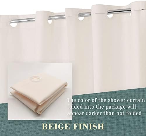 No Hook PEVA Shower Curtain or Liner, Standard Size 71 x 74, Beige
