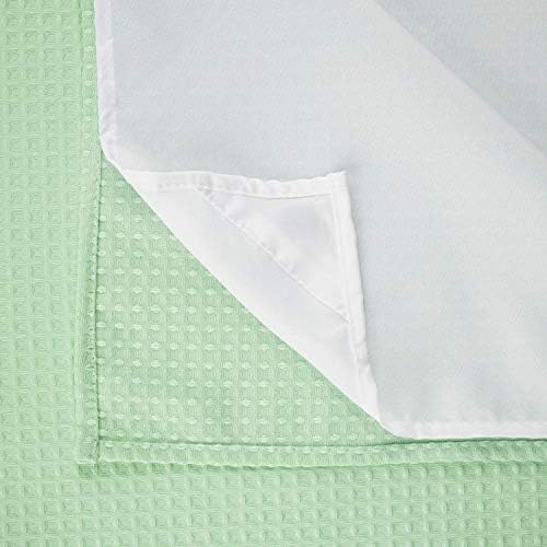River Dream Waffle No Hook Shower Curtain with Liner,Green Light,71x74