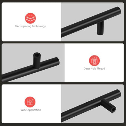 homdiy 25Pack 6-1/4in Cabinet Handles Black Kitchen Cabinet Pulls Drawer Pulls for Dresser Drawers