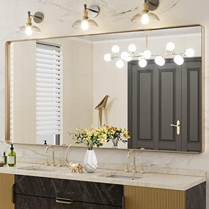 LOAAO 72"X36" Gold Bathroom Mirror