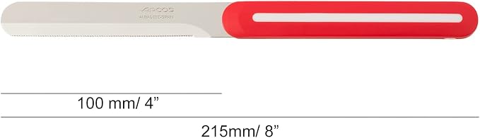 Arcos Paring Knife Set of 3 Pieces 4 Inch Stainless Steel. Colorful Kitchen Knives for Peeling Fruits and Vegetables. Ergonomic Polypropylene Handle. Serie B-Line. Color Orange, Red and Green.