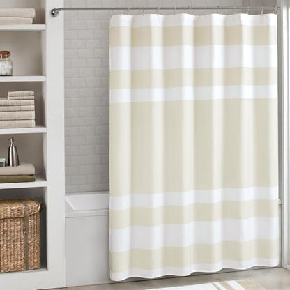 Madison Park Spa Waffle Weave Extra Long Shower Curtain, 72 x 84, Cream