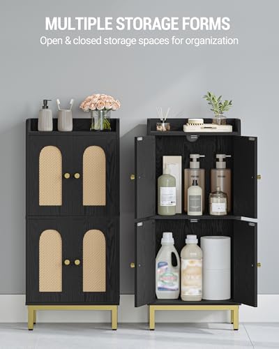 Hzuaneri Bathroom Cabinet, Small Storage Cabinet with 4 Doors