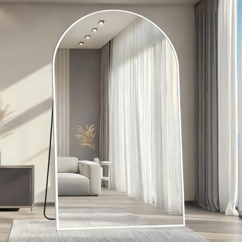 Dewfig Arched Full Length Mirror, 81"x41" Large Floor Mirror, White
