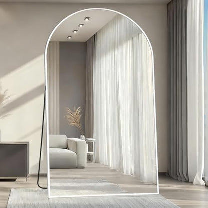 Dewfig Arched Full Length Mirror, 81"x41" Large Floor Mirror, White