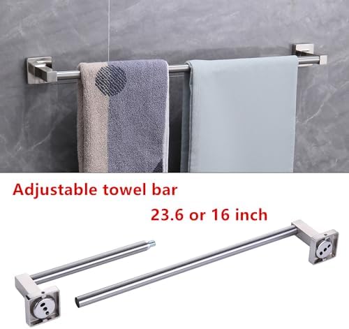 5 Piece Bathroom Hardware Accessories Set Brushed Nickel,24 Inch Towel Bar Set,Towel Rack Set,Bathroom Towel Holder Set