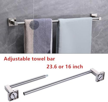 5 Piece Bathroom Hardware Accessories Set Brushed Nickel,24 Inch Towel Bar Set,Towel Rack Set,Bathroom Towel Holder Set