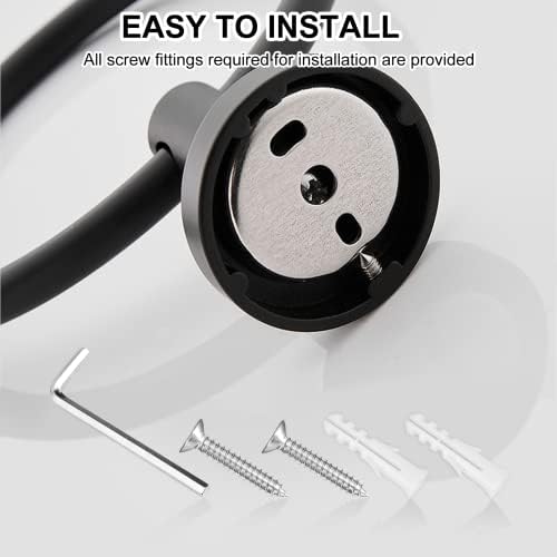 SetSail Towel Holder for Bathroom Wall Matte Black Towel Ring, 3 Packs