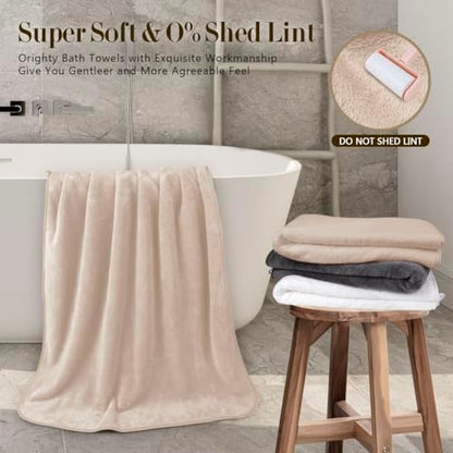 Orighty Bath Towels, Soft Feel Bath Towel, 2 Pack (27'' x 54'')