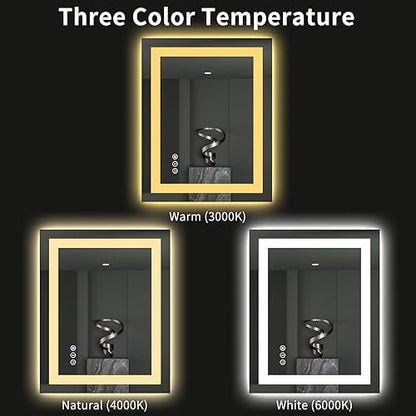 LOAAO 24"X30" LED Bathroom Mirror with Lights, UL Listed