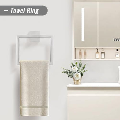 YACVCL Towel Bar Set, 10 Pieces Bathroom Hardware Set Brushed Nickel Bathroom Accessories, SUS304 Stainless Steel Towel Racks Holder Set Wall Mounted 23.6 Inch
