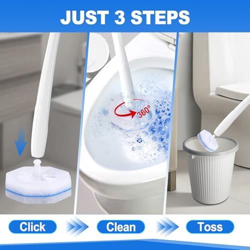 100 Pack Toilet Brush Refills, Disposable Toilet Cleaning Pads