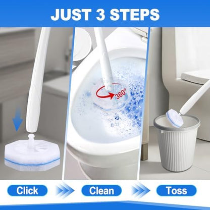 200 Pack Toilet Brush Refills, Disposable Toilet Cleaning Pads