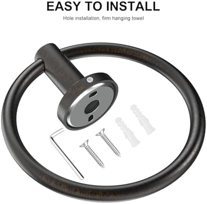 SetSail Towel Holder for Bathroom Wall Oil Rubbed Bronze Towel Ring,4 Packs