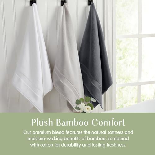 Springtree Home Luxury Bamboo Rayon Bath Towel Set | 6-Piece Set | Iron