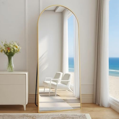 Dewfig Mirror Full Length, 64"X20" Arched Floor Mirror, Gold