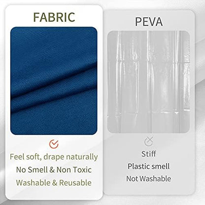 ALYVIA SPRING 72x78 Long Waterproof Fabric Shower Curtain or Liner Navy