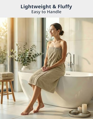 LANE LINEN Bathroom Towel Set 4 Piece Soft Absorbent Quick Dry - Taupe