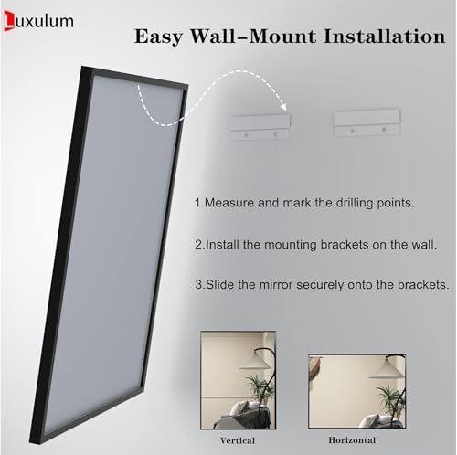 Black Framed Bathroom Mirror for Over Sink 36x30