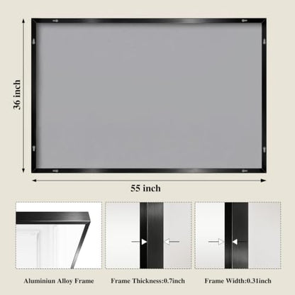 Koonmi Black Rectangle Wall Mirror, 36x55 Inch Bathroom Mirror, Aluminum Frame Vanity Mirror for Entryway, Living Room, Bedroom Bathroom, Hangs Horizontally or Vertically