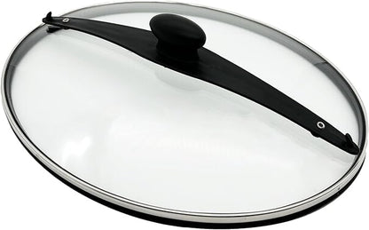 Oval Glass Lid Replacement for 6 Quart Hamilton Beach Slow Cooker, Compatible with Models 33969A 33861 33261 33866, Tempered Glass Crock Pot Lid with Heat-Resistant Handle