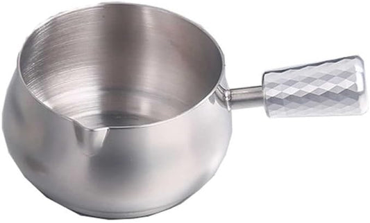 Gravy Boat Coffee Measuring Cup, Hand Drawn Can, Extraction Ounce Cup, Stainless Steel Calf Milk Pot Gravy Jug(Silver,Large)
