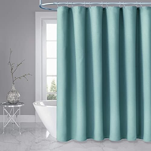Dynamene Extra Wide Waffle Shower Curtain 256 GSM 108"x72" Teal/Turquoise